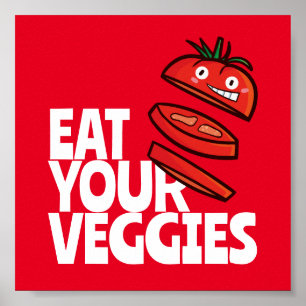 Poster Personnalisable Mangez vos légumes - Version tomat
