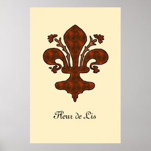 Poster Personnalisable Style médiéval Florence Fleur de L