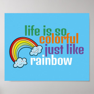 Poster Personnalisable Vie comme arc-en-ciel