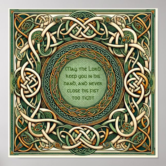 Poster Personnalisation de la Bénédiction irlandaise celt (Devant)