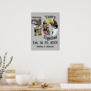 Poster Personnalisé 10e anniversaire mariage 11 photo col