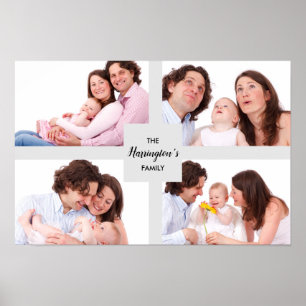 Poster Personnalisé 4 Photos de famille Collage Rectangle