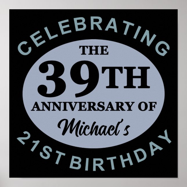 Poster Personnalisé 60e Humour d'anniversaire (Devant)