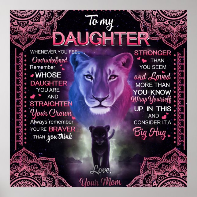 Poster Personnalisé À Ma Couverture Fille, (Devant)