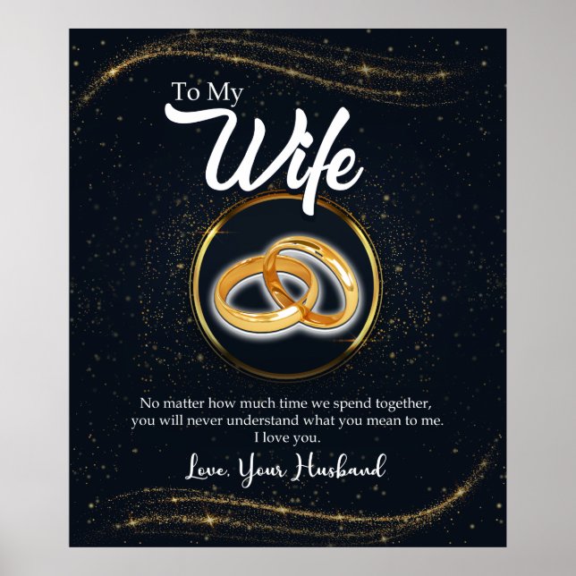 Poster Personnalisé À Ma Femme | Cadeaux Pour Valentine (Devant)