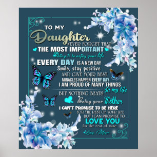 Poster Personnalisé À Ma Fille De Maman Papillon