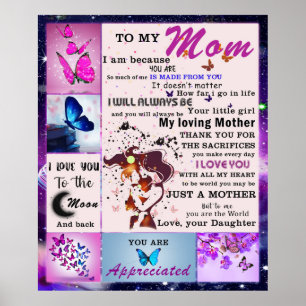 Poster Personnalisé À Ma Mère De La Fille