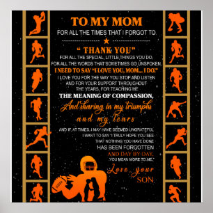 Poster Personnalisé À Ma Mère De Ton Fils Baseball Jouer