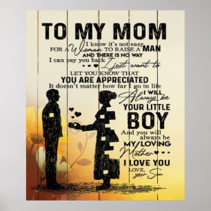 Poster Personnalisé À Ma Mère Du Fils Anniversaire Mère