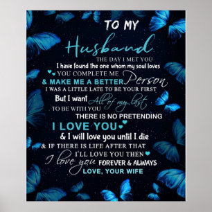 Poster Personnalisé À Mon Mari Papillon De La Femme