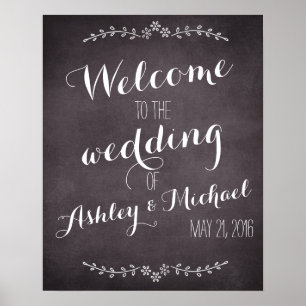 Poster Personnalisé ajouter le nom du marié date mariage 