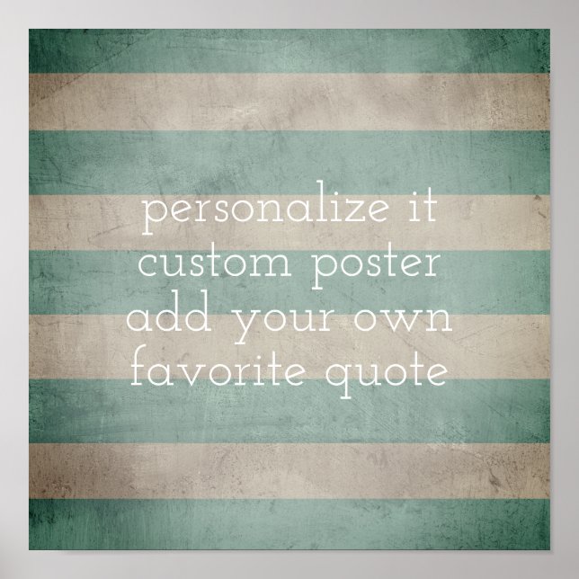 poster personnalisé ajouter votre citation rayures (Devant)