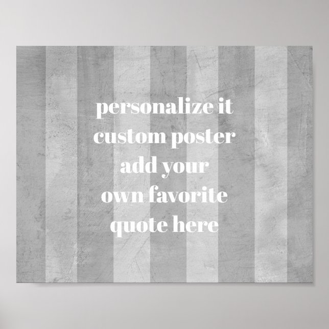 poster personnalisé ajouter votre citation rayures (Devant)