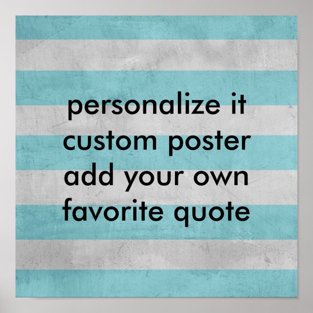 poster personnalisé ajouter votre citation rayures (Devant)