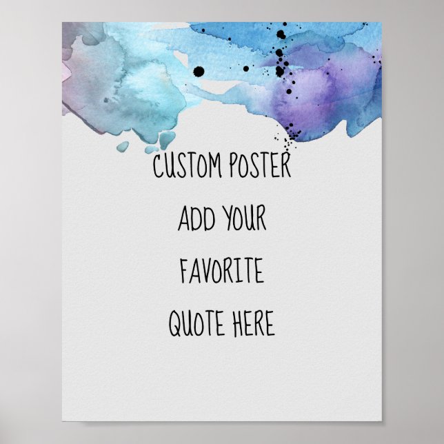 poster personnalisé ajouter votre devis aquarelle  (Devant)