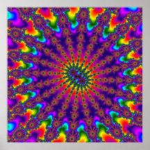 Poster personnalisé Arc-en-ciel Fractal Burst