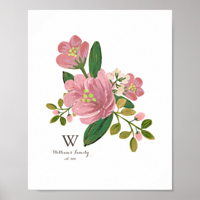 Poster Personnalisé | Blush Bouquet Art Print (Devant)