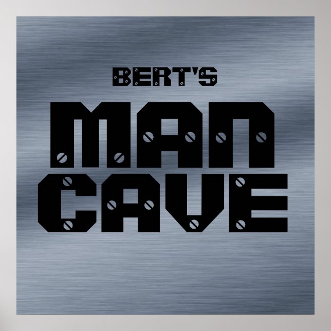 Poster personnalisé Brossé Steel Man Cave (Devant)