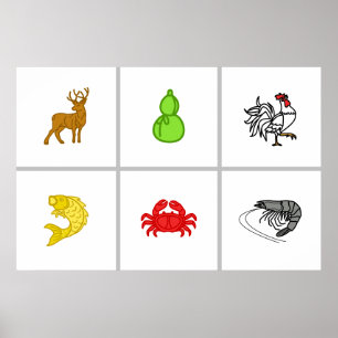 Poster Personnalisé Búu Cua Cá Cọ p Vietnamien Dice Jeu M