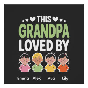Poster Personnalisé Ce Grand-Père Aimé Par – Enfants Pers
