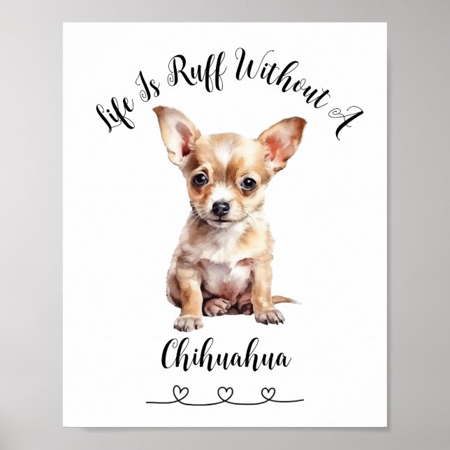 Poster personnalisé Chihuahua Pet Wall Art (Devant)