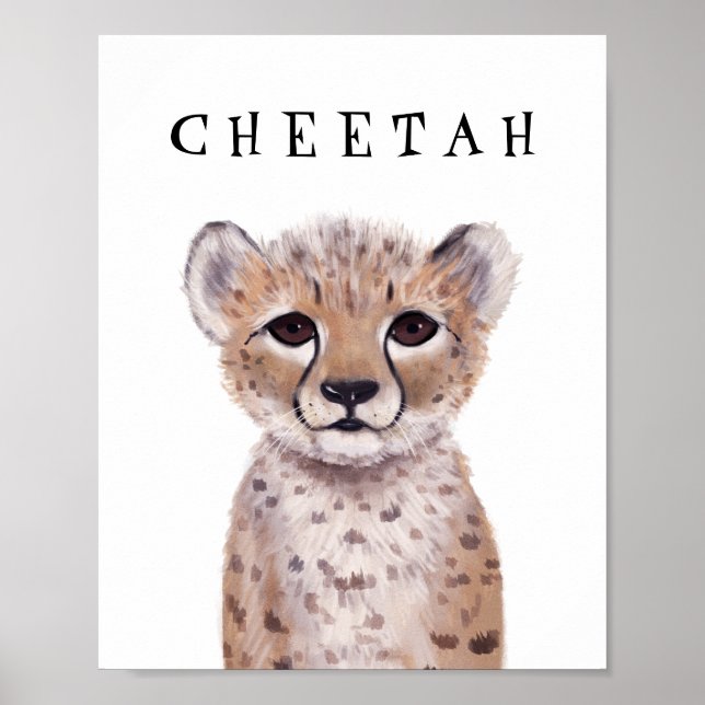 Poster personnalisé Cute Cheetah Cub Enfants (Devant)