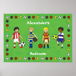 Poster personnalisé de football de garçon