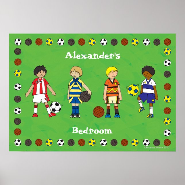 Poster personnalisé de football de garçon (Devant)