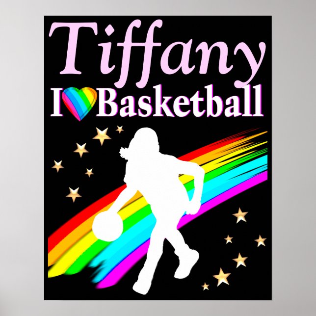 POSTER PERSONNALISÉ DE JOUEUR DE FILLES DE BASKETB (Devant)