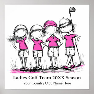 Poster personnalisé de l'équipe de golf Ladies