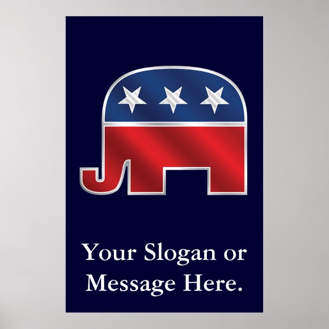 Poster personnalisé d'éléphant républicain (Devant)