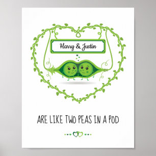Poster Personnalisé "Deux pois dans une poitrine" couple 