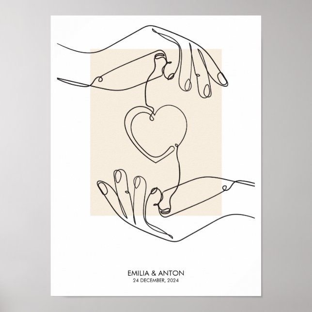 Poster personnalisé du couple (Devant)