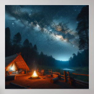 Poster personnalisé du mur du camping