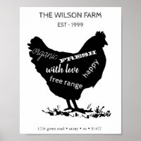 Poster personnalisé ⎢ élevage de poulets