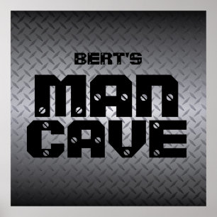 Poster personnalisé en acier Diamondplate Man Cave
