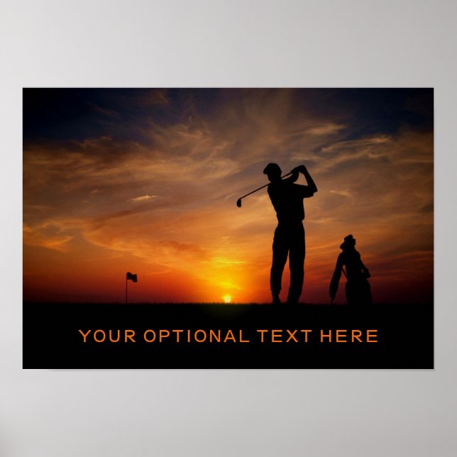 Poster personnalisé Golfer Sunset (Devant)