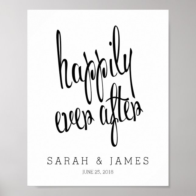 Poster Personnalisé Happy Jamais Après Mariage Keepsaké (Devant)