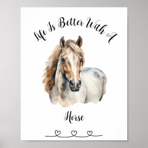 Poster personnalisé Horse aquarelle mur d'art