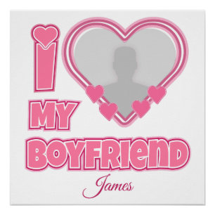 Poster Personnalisé J'aime mon petit ami – Ajouter une ph