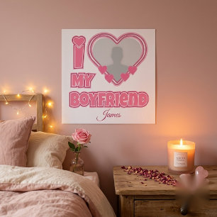 Poster Personnalisé J'aime mon petit ami – Ajouter une ph