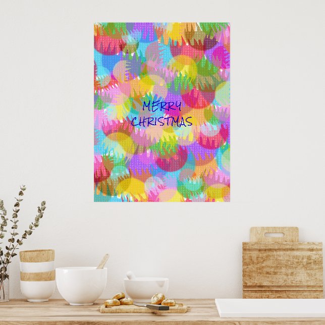 POSTER PERSONNALISÉ JOYEUX DE COULEUR ÉPARGNÉE NOËL (Cuisine)