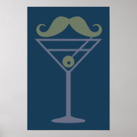 Poster personnalisé Martini Mustache