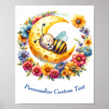 Personnalisé mignon bébé bumble abeille dormant su