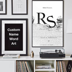 Poster Personnalisé minimaliste noir et blanc Abstrait