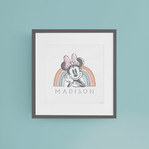 Poster Personnalisé - Minnie Mouse Arc-en-ciel