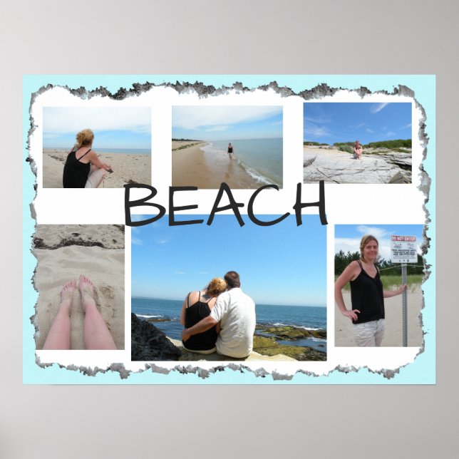 Poster personnalisé multiphoto Plage (Devant)