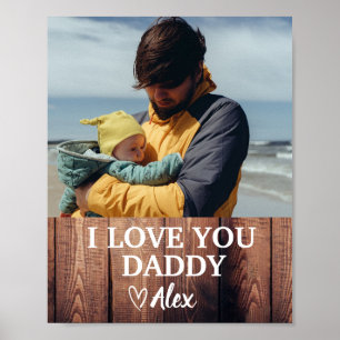 Poster personnalisé Papa, Je t'aime Papa Photo 