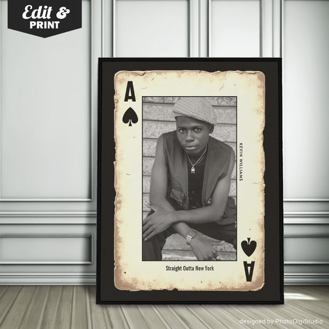 Poster Personnalisé Rebel Ado Mur Art, Poker Droit Outta (Custom Rebel Teen Wall Art, Poker Straight Outta Poster)