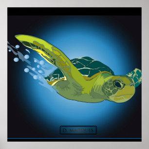 POSTER PERSONNALISÉ - TORTLE MARINE